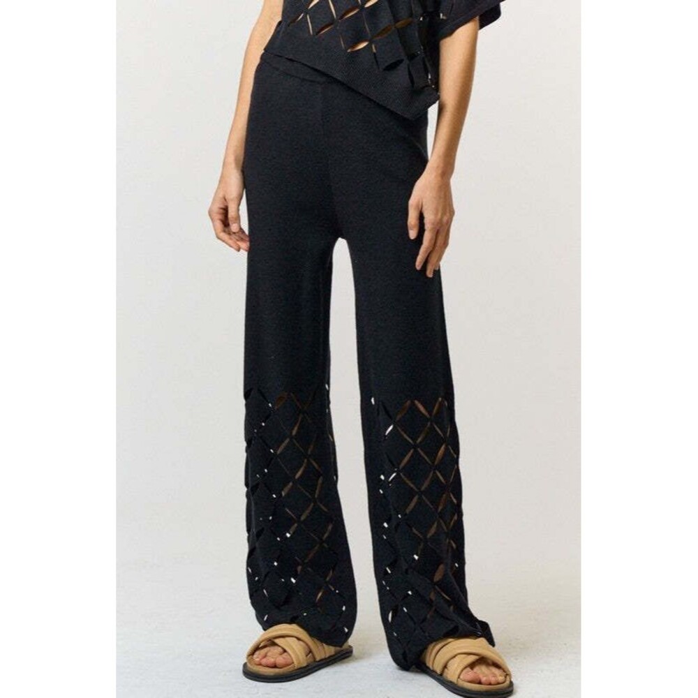 Lalavon Modern Cut Out Detail Knit Pants ❤️GORGEOUS❤️WITH TAGS❤️ - Picture 2 of 4